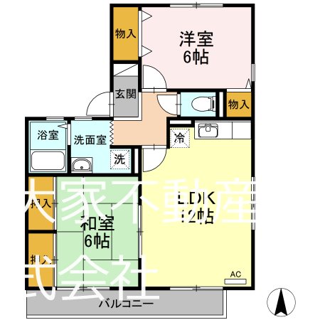 ロイヤルガーデン仲沖F棟 間取り図