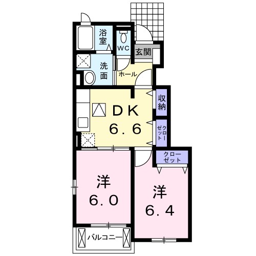 クローバー三城Ｂ 102号室 間取り