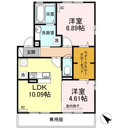 フランボワーズ 201号室 間取り