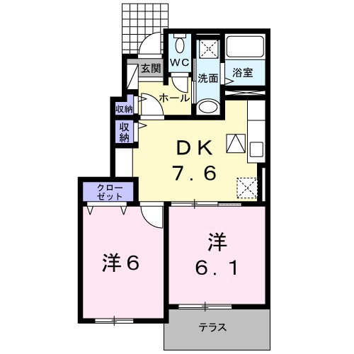 グリーンヒル　大峰 102号室 間取り