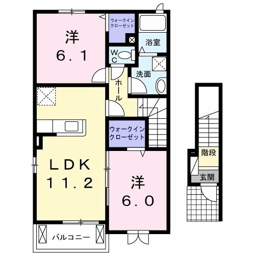 シ－サイドベル小川 201号室 間取り