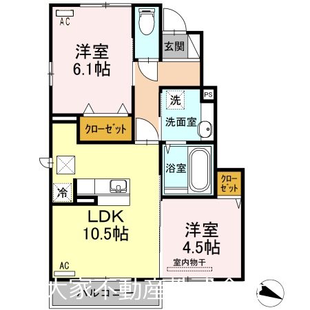 アルトピアーノ 105号室 間取り