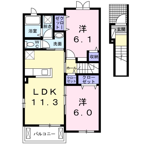 サンモール　ハイツＢ棟 間取り図