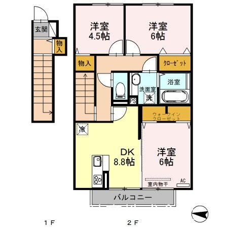 ルピナアサイ 202号室 間取り