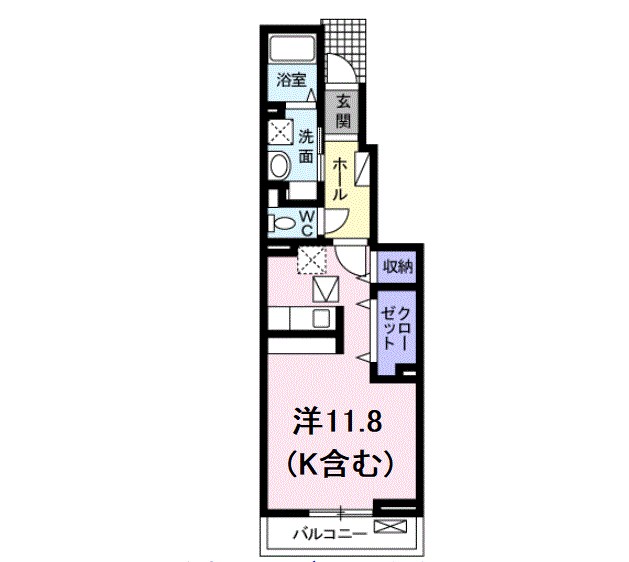 プリムローズＡ 103号室 間取り