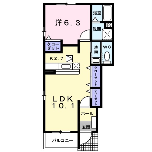 エスポワール壱番館 101号室 間取り