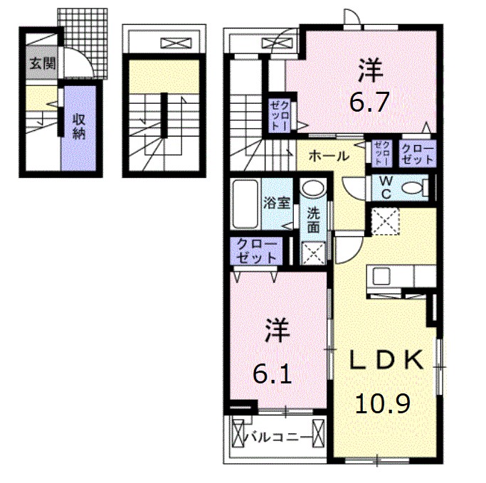 アインツ　ホワイト 間取り図