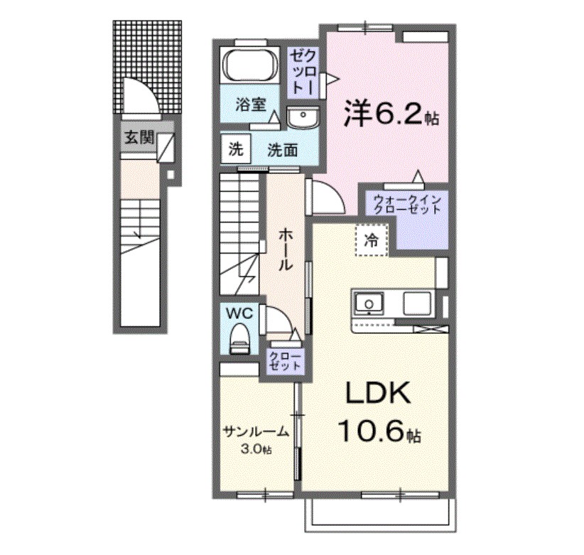 ラヴィベール．ＪＪ．Ⅱ 202号室 間取り