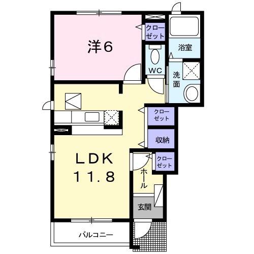 エスポワール弐番館 101号室 間取り