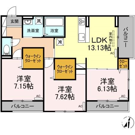 アリビオ 305号室 間取り