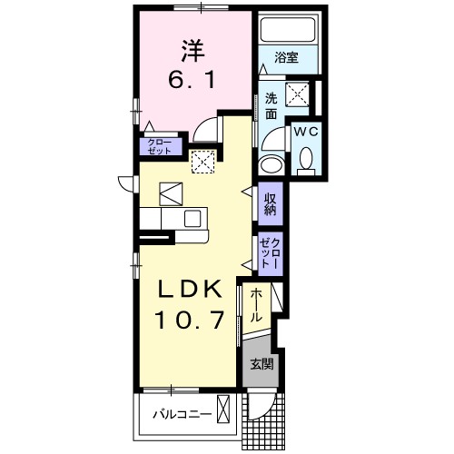 マーレ・インテルノⅠ 101号室 間取り