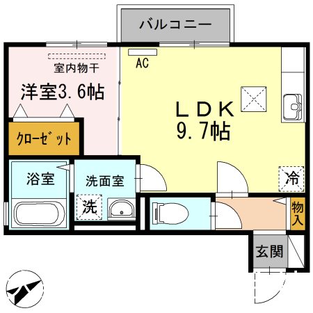 リッチローズ 102号室 間取り