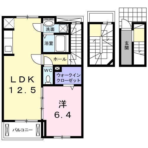 プリムローズＢ 303号室 間取り