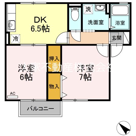 セジュール久山 201号室 間取り