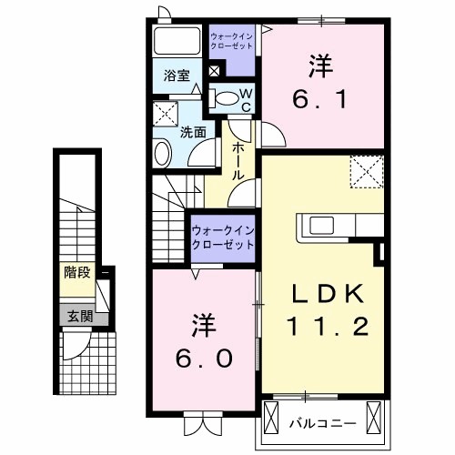 ルミエール高来 204号室 間取り