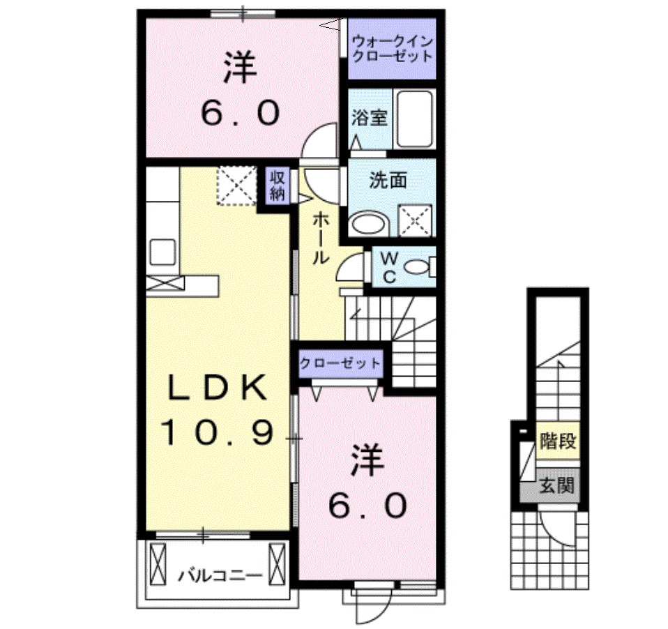 グレイスヴィラＣ 202号室 間取り