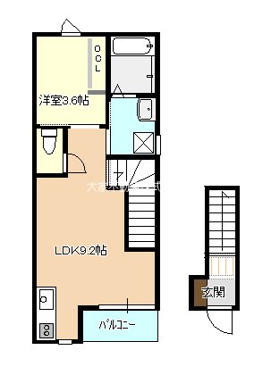 petit soleil  B棟 206号室 間取り