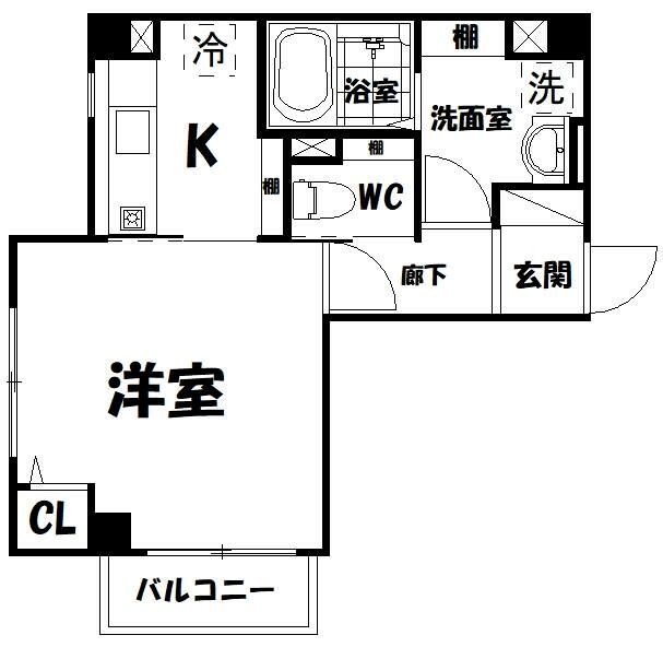 プラザ四天王 604号室 間取り