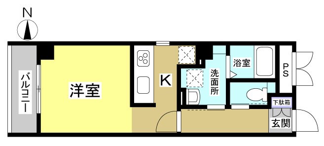 プラザ四天王 501号室 間取り