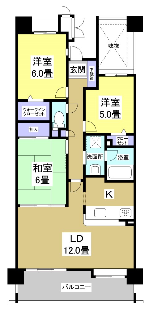 グランコートEAST25  507号室 間取り