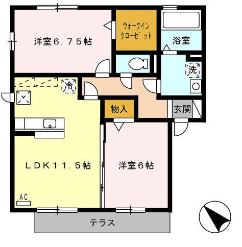 レセンテベルタ 102号室 間取り