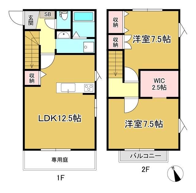 スプルース・ヒル B号室 間取り