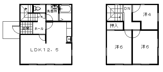 高部様志都呂町貸家 間取り