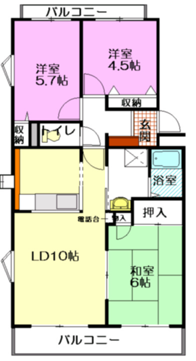 シャントクレール 401号室 間取り