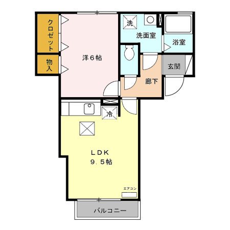 アシェット・ソル 101号室 間取り