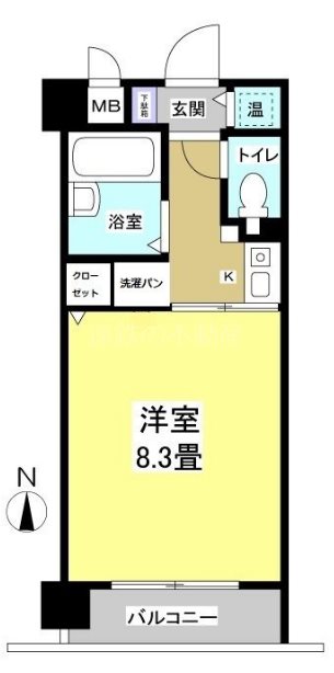 ブライティ助信 514号室 間取り