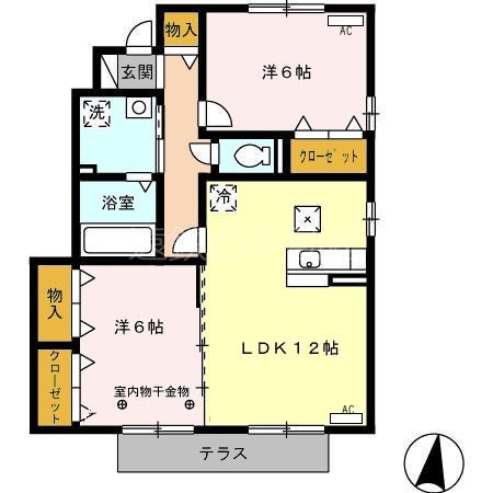 アラモードB 101号室 間取り