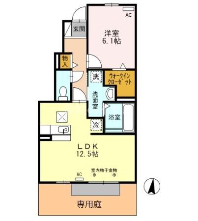 BellwoodⅡ 103号室 間取り