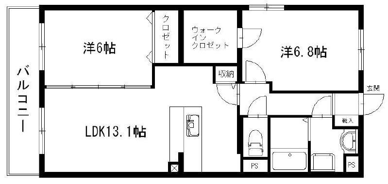 ペラルゴス 206号室 間取り