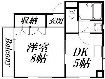 アパーション秀浩 1A号室 間取り