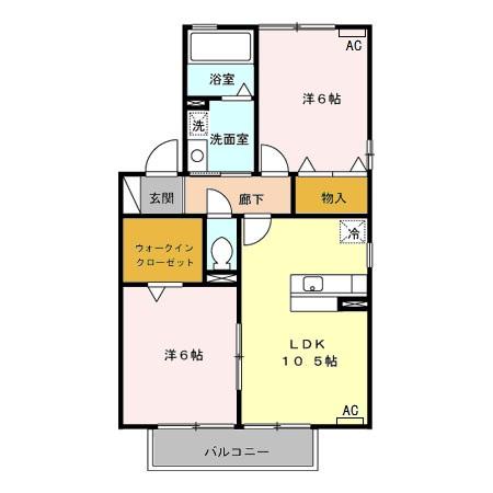 リビングタウン家代の里 D　101号室 間取り
