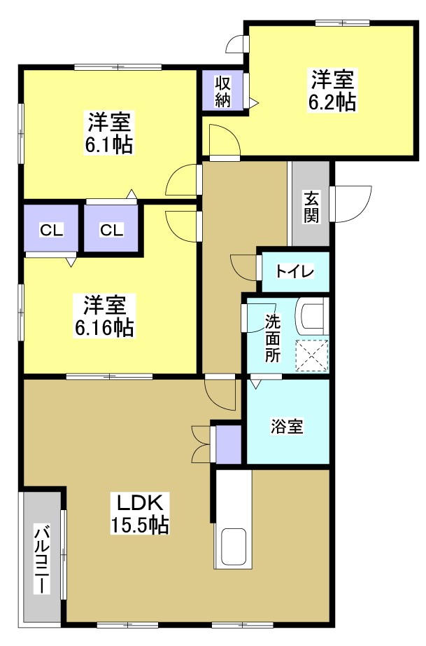 Four Seasons山手 C号室 間取り