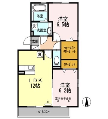 ウィスタリア 301号室 間取り