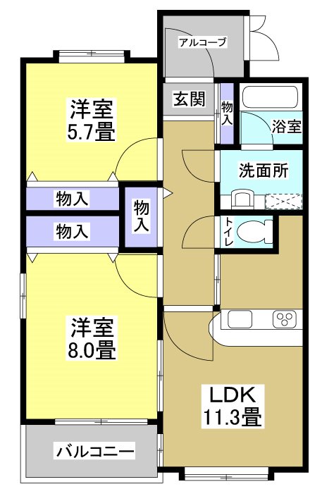 VERDE薬師 301号室 間取り