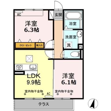 Ｒｅｃｅｎｔｅ和田　B棟 102号室 間取り