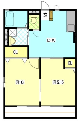 レオハイムB 201号室 間取り