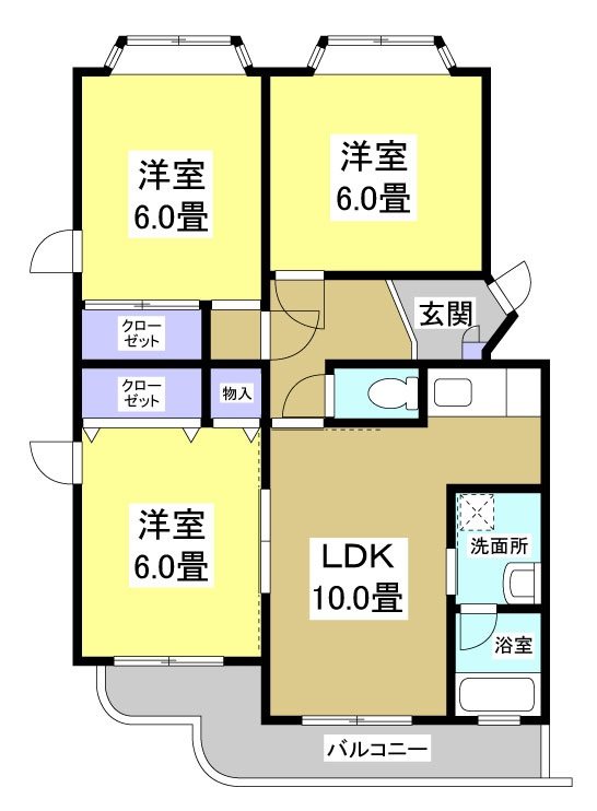 遠鉄ハイツ西ヶ崎Ｆ棟 間取り