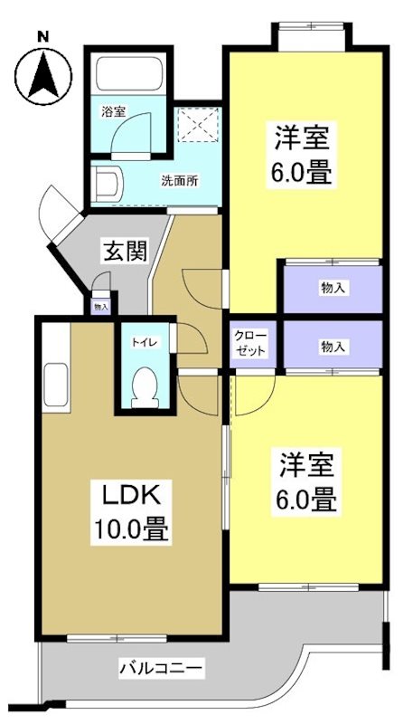 遠鉄ハイツ西ヶ崎F棟 102号室 間取り