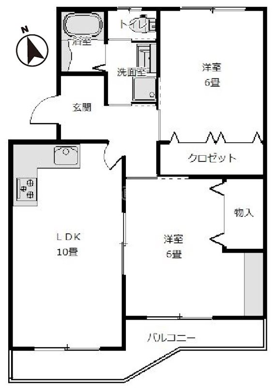遠鉄ハイツ西ヶ崎Ｅ棟 間取り図