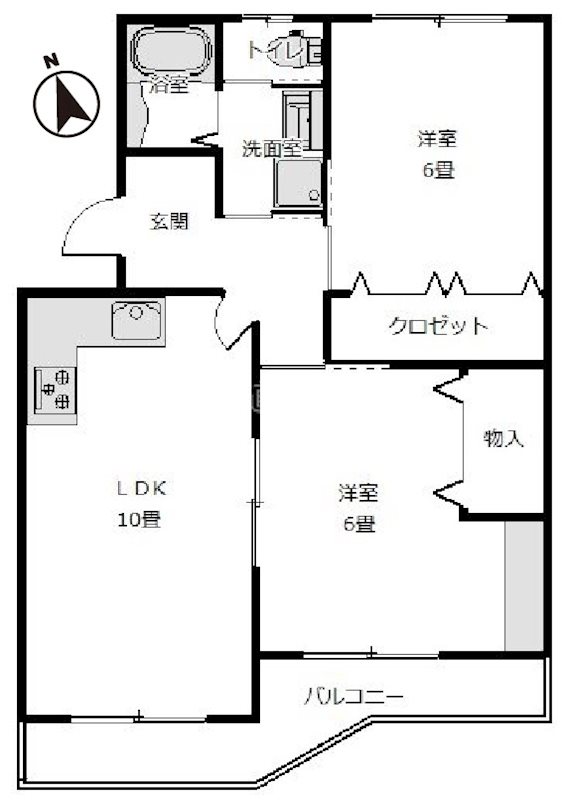 遠鉄ハイツ西ヶ崎Ｅ棟 305号室 間取り