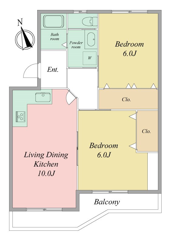 遠鉄ハイツ西ヶ崎Ｅ棟 間取り図