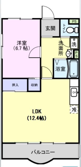 遠鉄ハイツ西ヶ崎Ｇ棟 間取り図