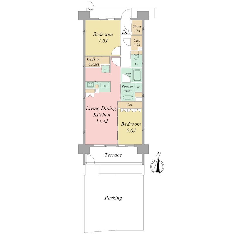 ブライトタウン貴布祢(105) 0105号室 間取り