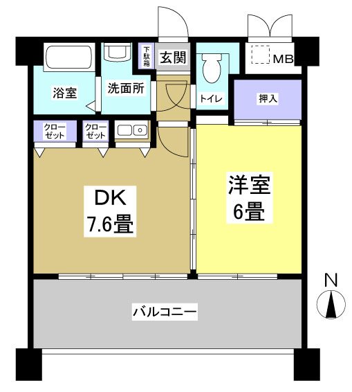 ブライティ助信 617号室 間取り