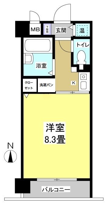 ブライティ助信 302号室 間取り