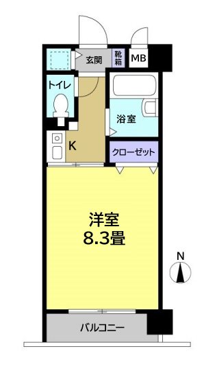 ブライティ助信 317号室 間取り